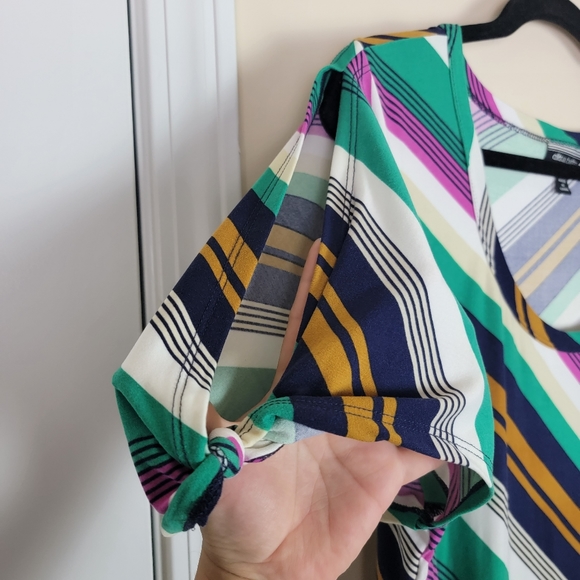 Allison Brittney Green Multicolor Striped Dress Sz XL - Picture 3 of 8